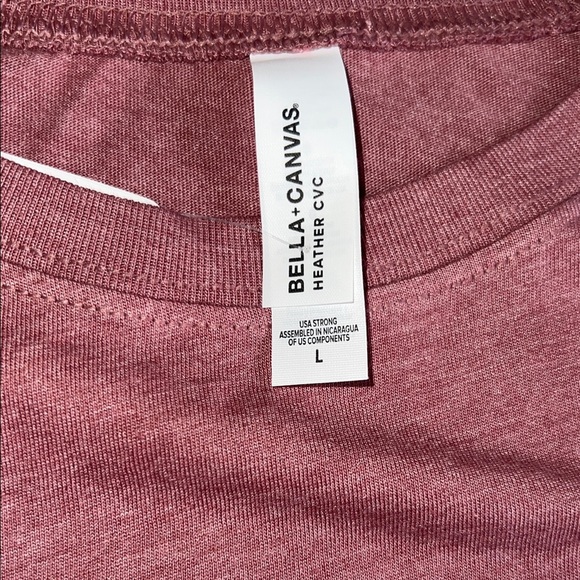 Bella Canvas Heather CVC Shirt in Pink - Picture 2 of 4